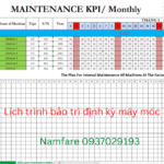 Kế hoạch định kỳ máy móc theo tiêu chuẩn ISO