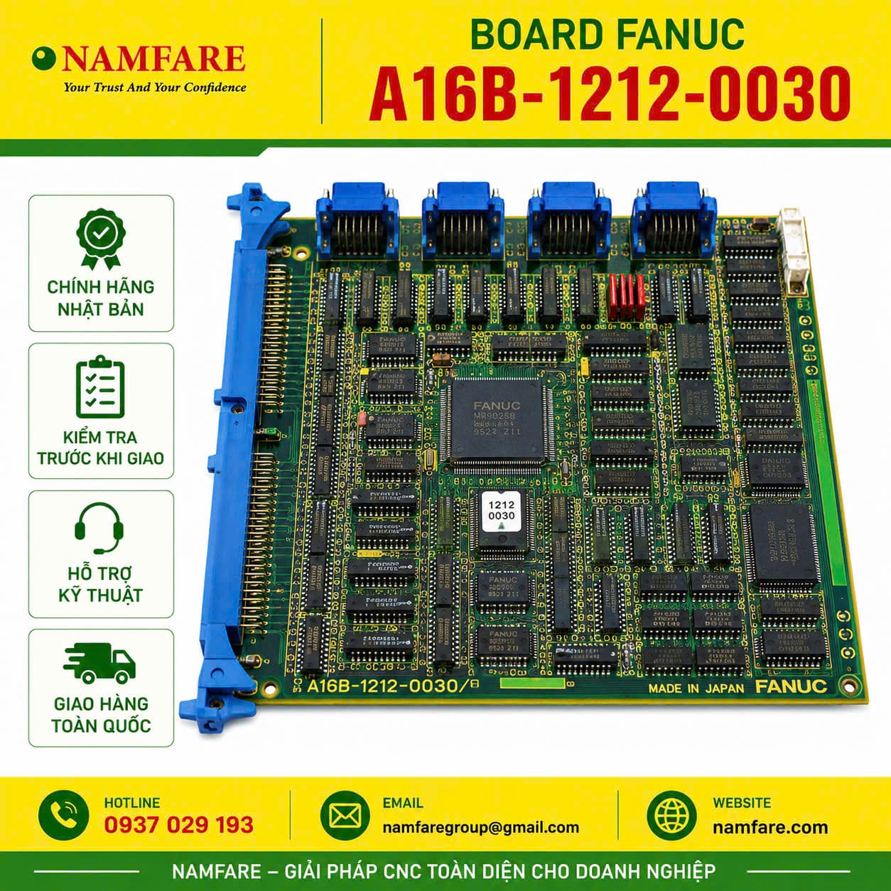 fanuc a163-1212-0030 Board Fanuc A16B-1212-0030 Chính Hãng Nhật Bản | Giải Pháp Thay Thế Linh Kiện CNC - Ảnh 1