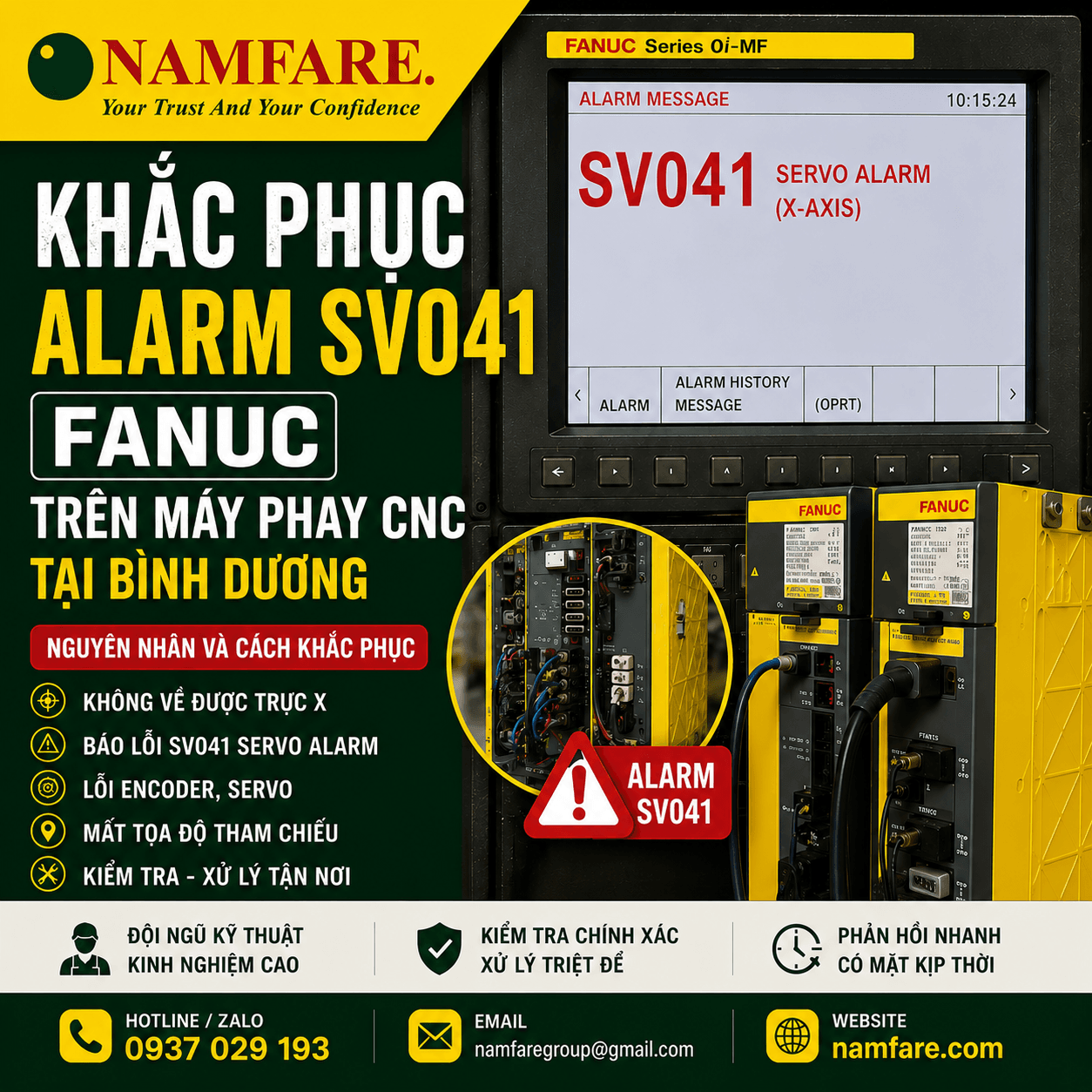 kpfn Dự Án Khắc Phục Alarm SV041 Fanuc Trên Máy Phay CNC Tại Bình Dương - Ảnh 1