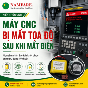 Máy CNC Bị Mất Tọa Độ Sau Khi Mất Điện – Đừng Vội Nạp Lại Parameter Khi Chưa Xác Định Nguyên Nhân