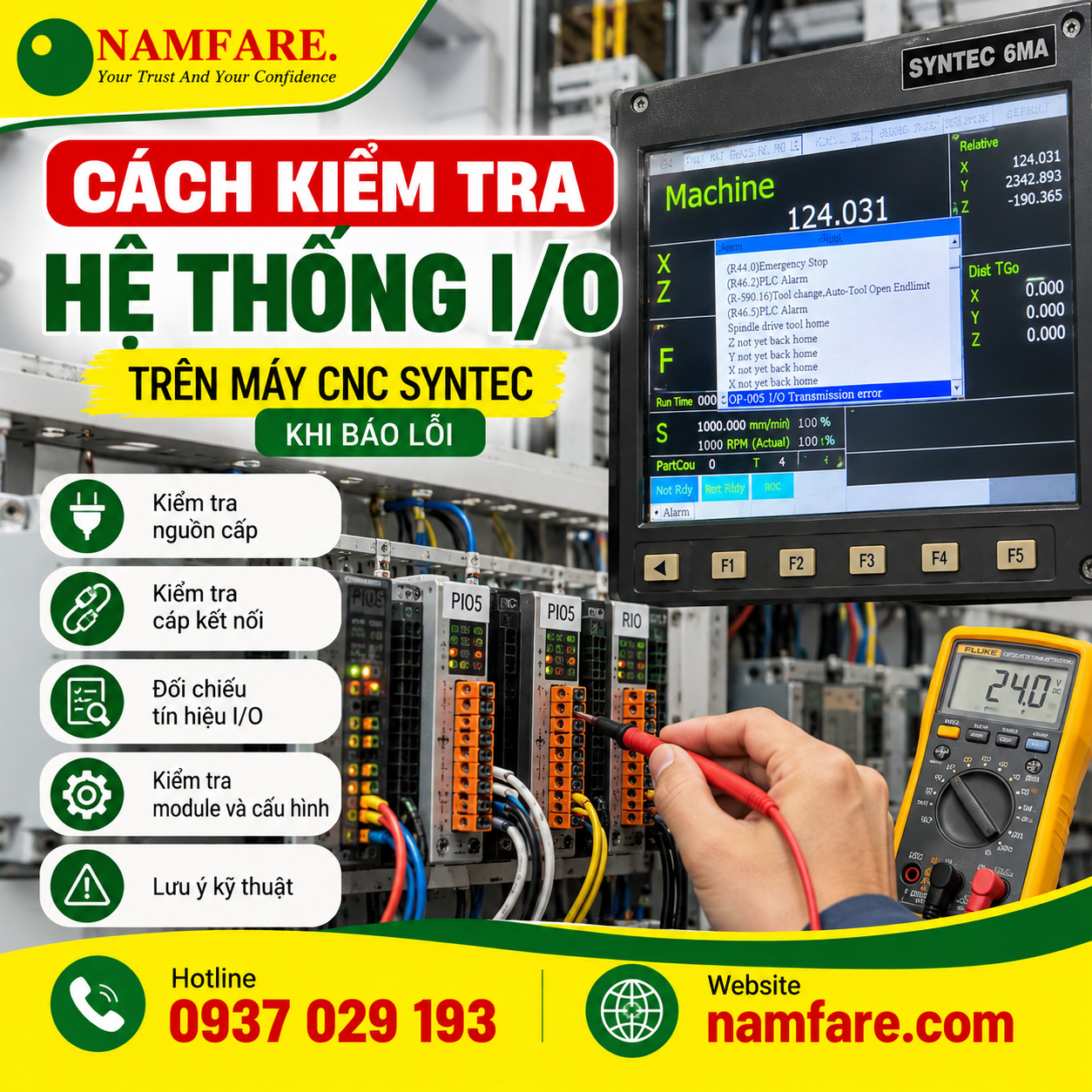 kt Cách Kiểm Tra Hệ Thống I/O Trên Máy CNC Syntec Khi Báo Lỗi - Ảnh 1